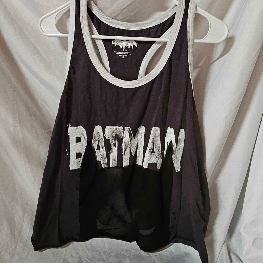 Womens Batman Tank Top Gray Sexy Muscle Tee Medium